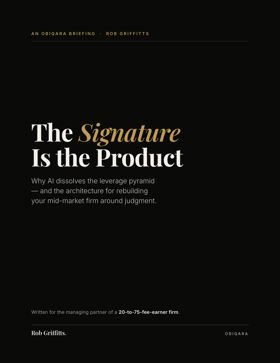 The Signature Is the Product — the Operating Blueprint